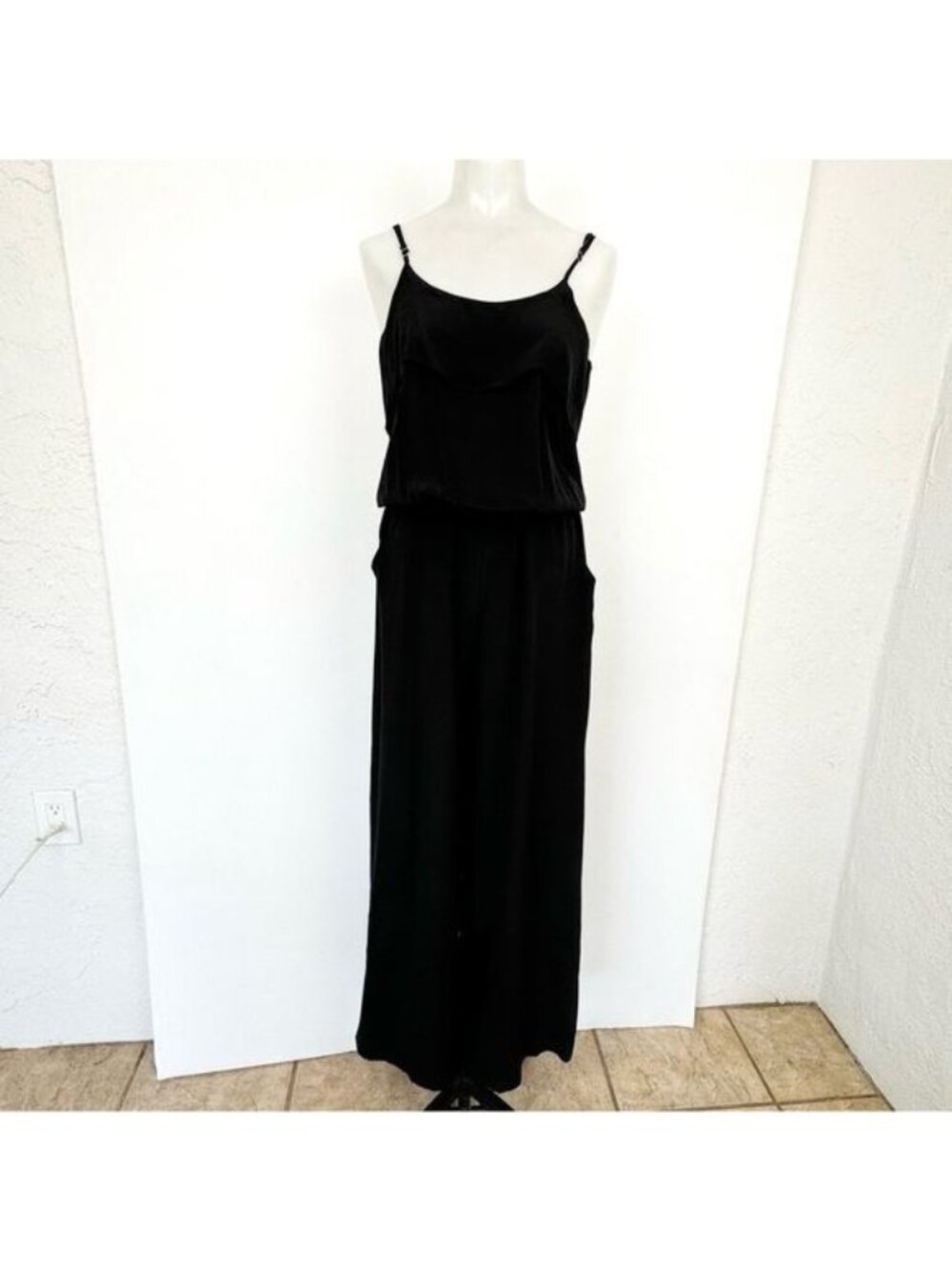 REVOLVE Karina Grimaldi 100% Silk black Solid jumpsuit small
